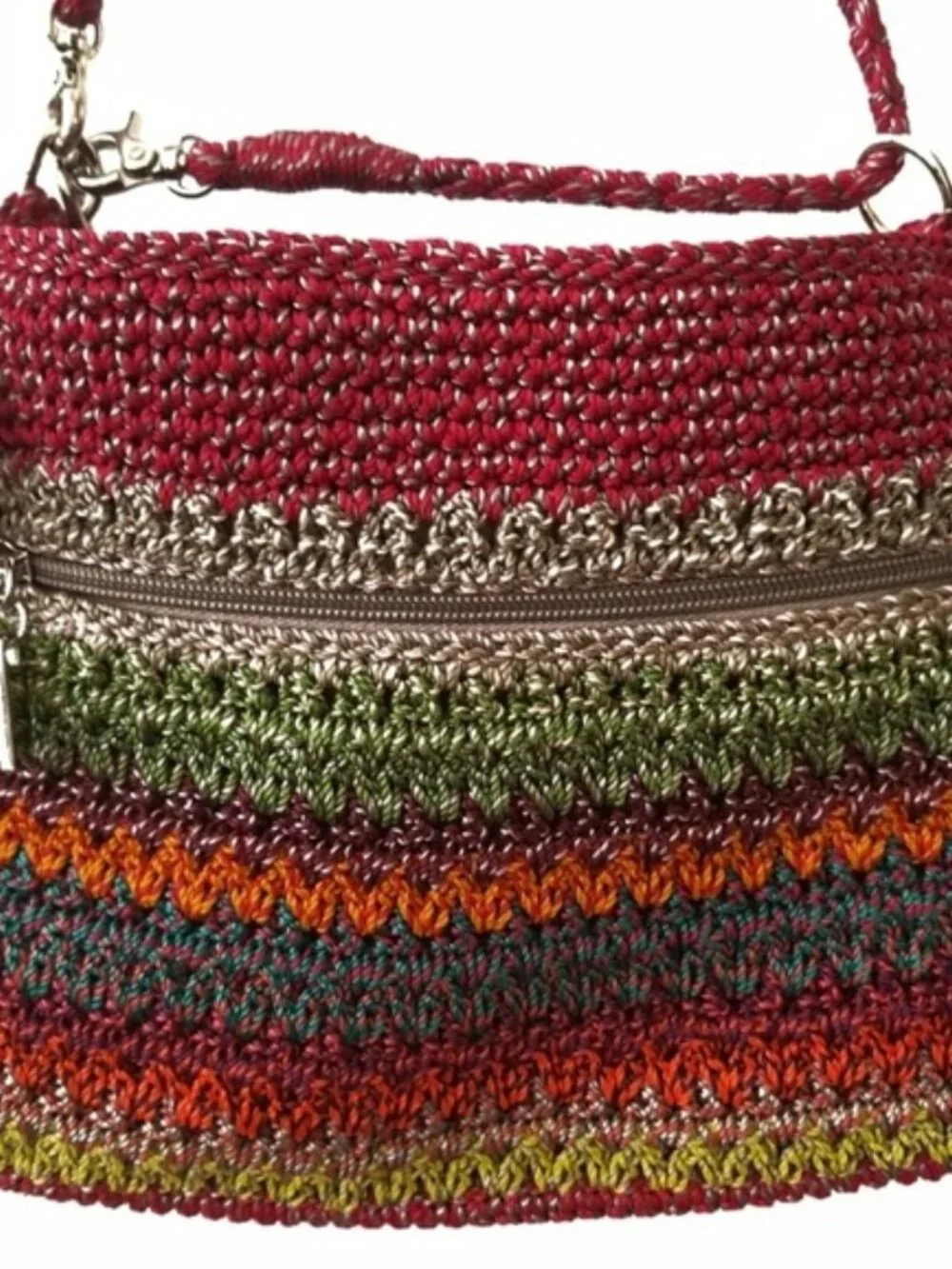 The Sak Peace Sign Crossbody Crochet Bag Purse NEW - Picture 4 of 7